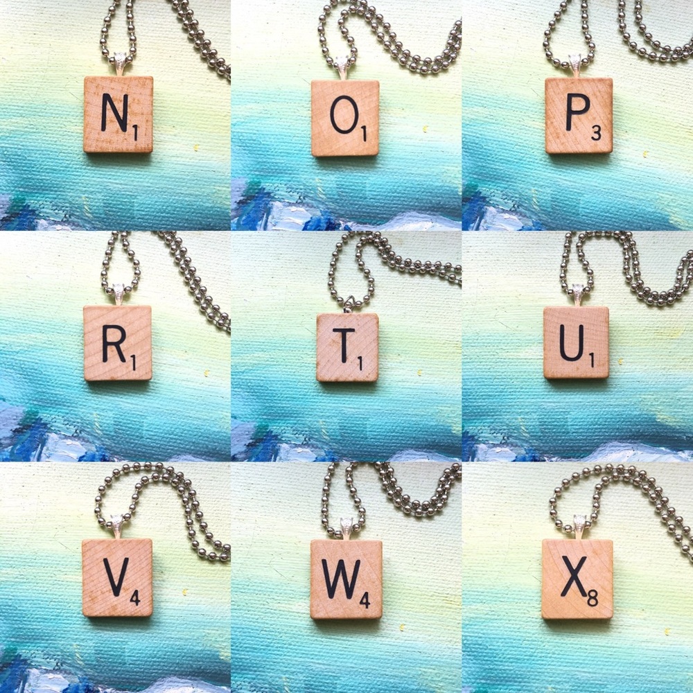 CUSTOMIZED Scrabble® Tile Initial Pendant Necklace - Picture 6 of 7